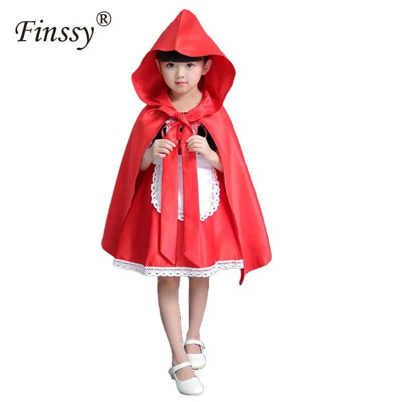 2019 Little Red Riding Hood Cosplay costume for kids dress Halloween Carnival Fantasia Party girls Fancy