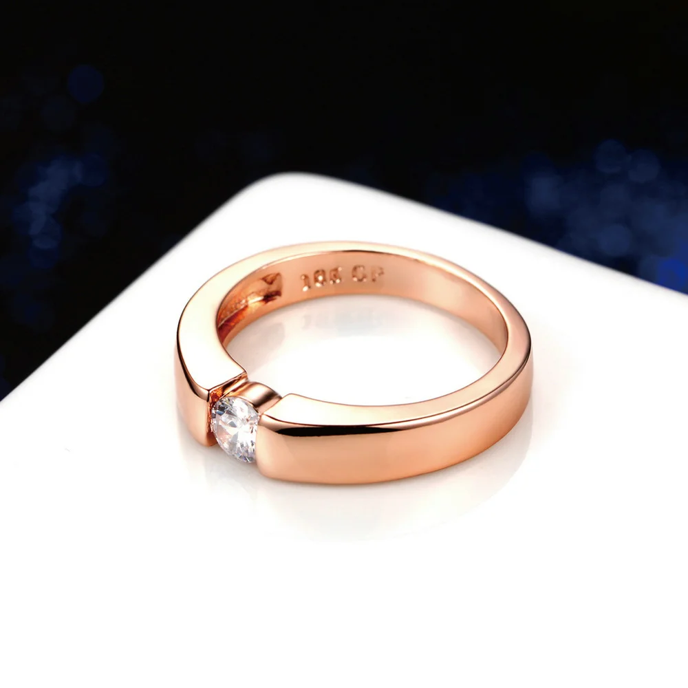 Wedding Rings Princess Cut Stone Engagement Wedding Rings for Women Rose Gold Color Couples Promise Ring