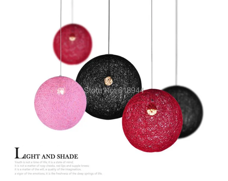 

50CM Modern Minimalist Fashion Round Pendant Light Living Room Bar Clothing Store Cafe Restaurant Rattan Hemp Ball Pendant Lamps
