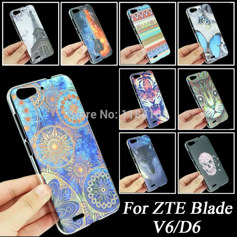 Plastic Case for ZTE Blade X7 V6 D6 Fashion Colorful 10 Patterns Cheap Frosted Protective Hard Back Cover |