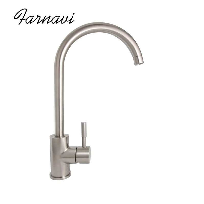 Kitchen Faucet 304 Stainless Steel Single Handle Lead Free Healthy