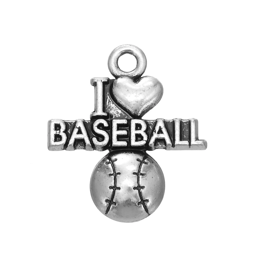 

selling fashion I love BASEBALL metal charms