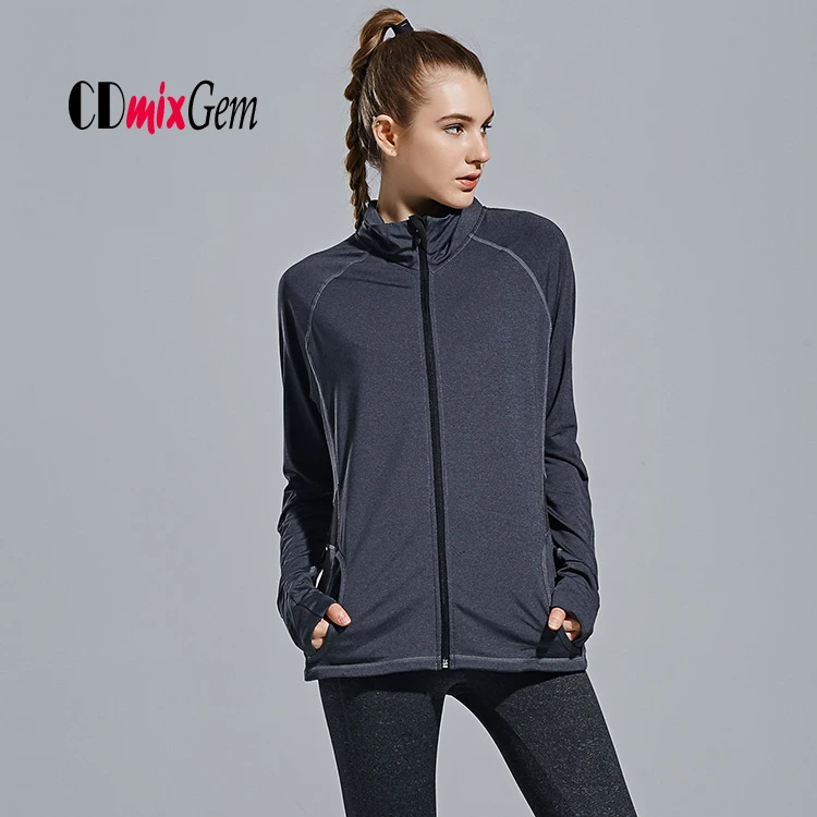 Sportswear Quick Dry Running Women's Jacket Full Zip with Typical Thumb ...