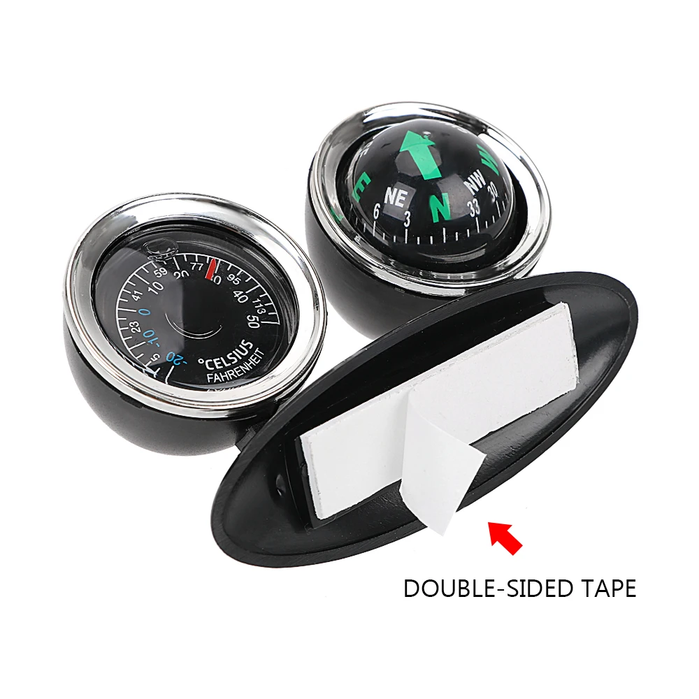 YOSOLO 2 in 1 Compass Thermometer Direction Dashboard Ball Car Ornaments Guide Ball Vehicle Automotive Accessories YOSOLO 2 in 1 Compass Thermometer Direction Dashboard Ball Car Ornaments Guide Ball Vehicle Automotive Accessories