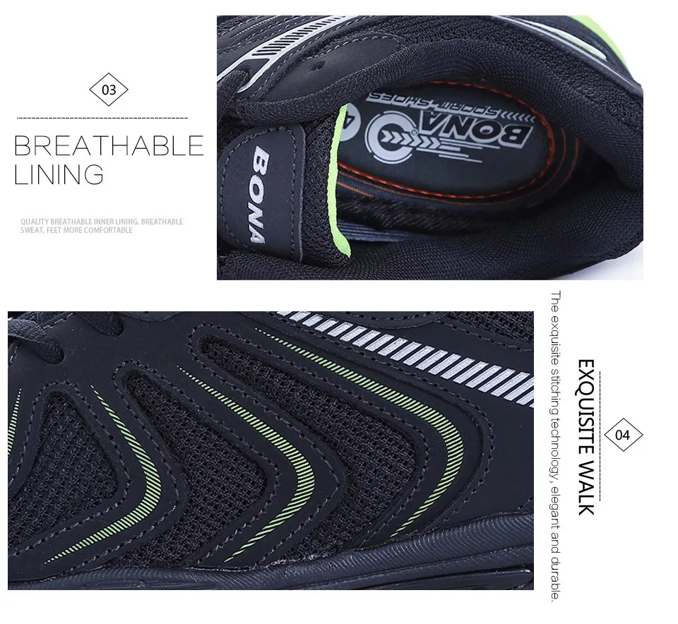 BONA New Arrival Hot Style Men Running Shoes Lace Up Breathable Comfortable Sneakers Outdoor Walking Footwear Men Free Shipping BONA New Arrival Hot Style Men Running Shoes Lace Up Breathable Comfortable Sneakers Outdoor Walking Footwear Men Free Shipping