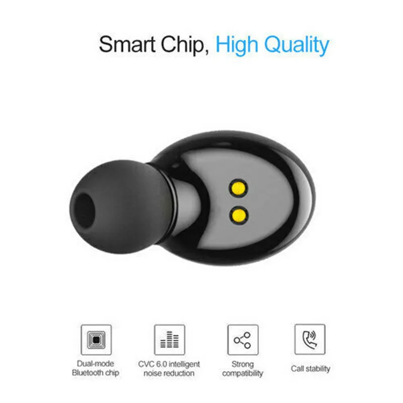 USB Mini Wireless Bluetooth 5.0 Earbud In-Ear Stereo Portable Rechargeble Earphones Compatible Universal Mobile Phone