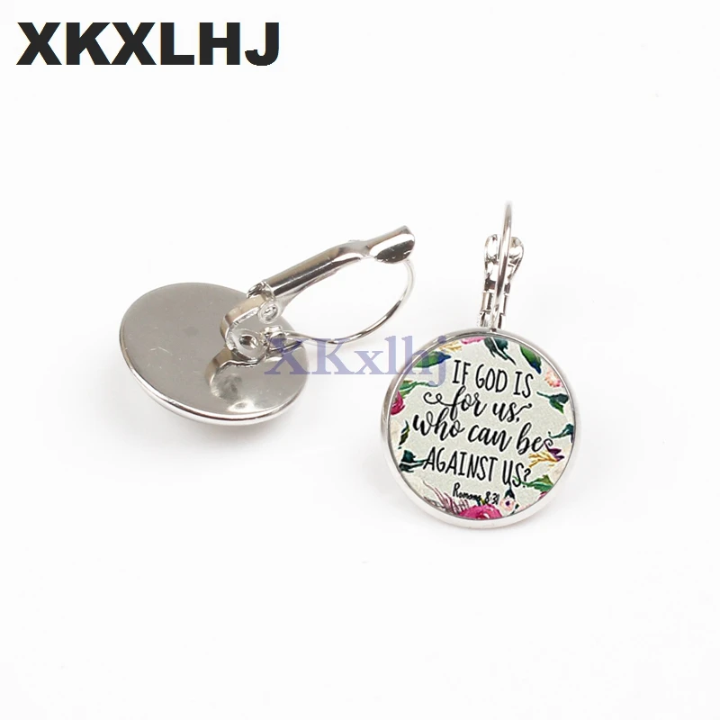XKXLHJ модные Псалом серьги Книги по искусству изображение принт Стекло купол Гламурные серьги Библия Писание украшение с цитатой подарок для Христа