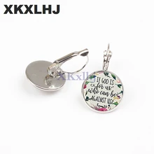 XKXLHJ модные Псалом серьги Книги по искусству изображение принт Стекло купол Гламурные серьги Библия Писание украшение с цитатой подарок для Христа