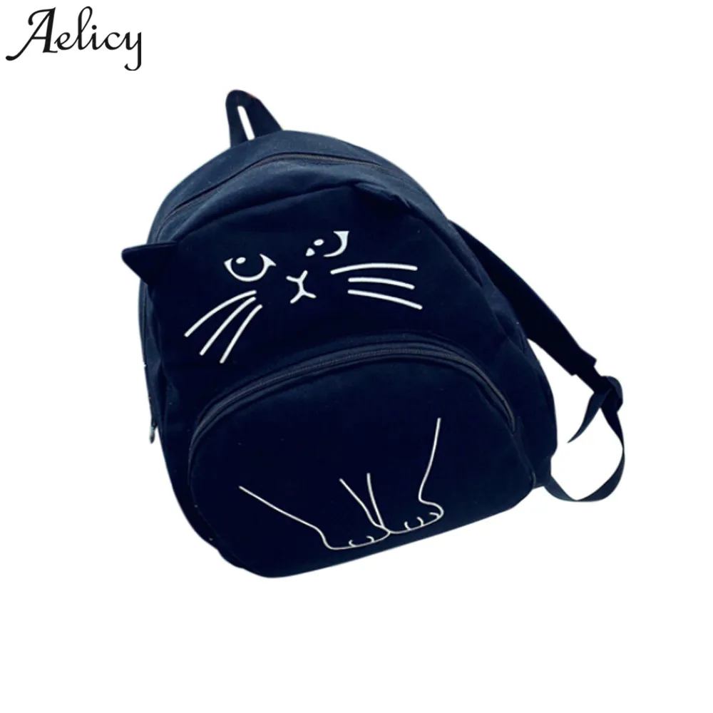 

Aelicy Women Backpack Lovely Cat Printing Canvas School Bags Ladies Casual bags for women 2019 mochila feminina dropship hot