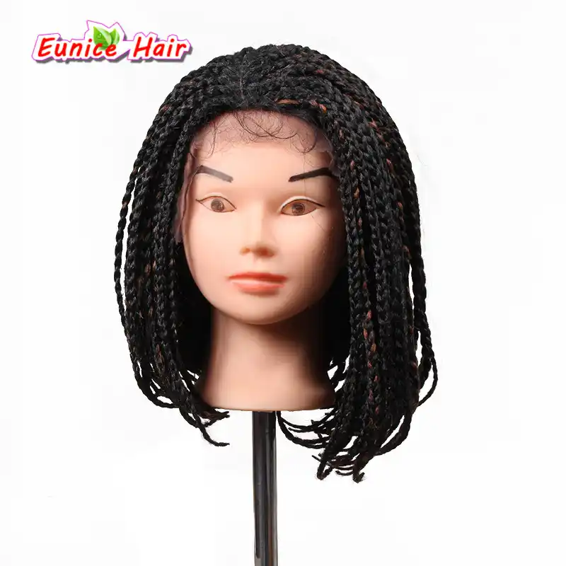 14 Inch Short Wigs Crochet Braided Box Braids Synthetic Lace Front