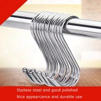 High Quality20pcs Stainless Steel Round S Shaped Hooks Scarf Apparel Punch Cup Bowl Kitchen for Bathroom Bedroom Office