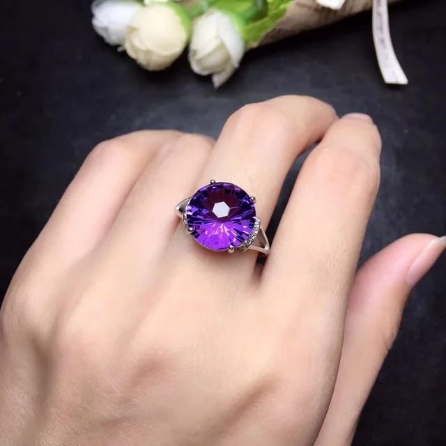 New technology, crystal violet crystal ring good quality, beautiful color 925 silver new store pull popularity products. 2