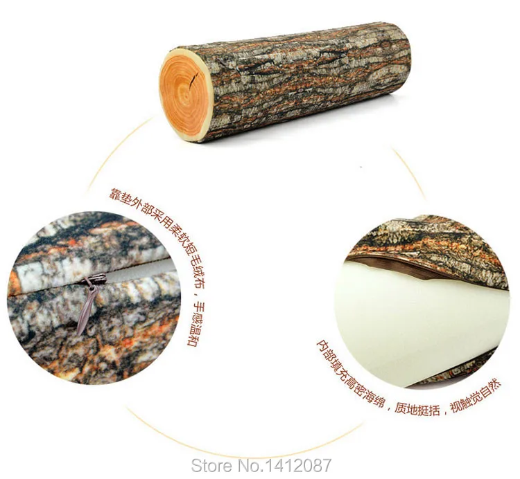 Creative imitation wooden pillow,Simulation stakes Cushion,Home Pillow Decoration/birthday Gifts