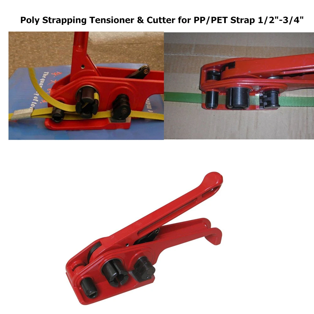 Poly Strapping Tensioner & Cutter Manual Banding Tools Windlass for 1/2" -3/4" Width Polyester Polyproplyn Strap