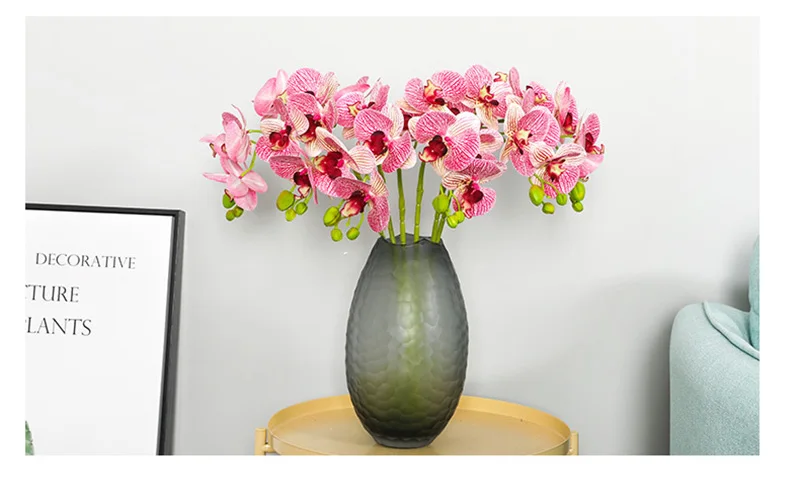 Flone Artificial Silk Fake Flowers 70cm Artificial Butterfly Orchid Flowers Branch Wedding Living room Home Warm Decoration (9)
