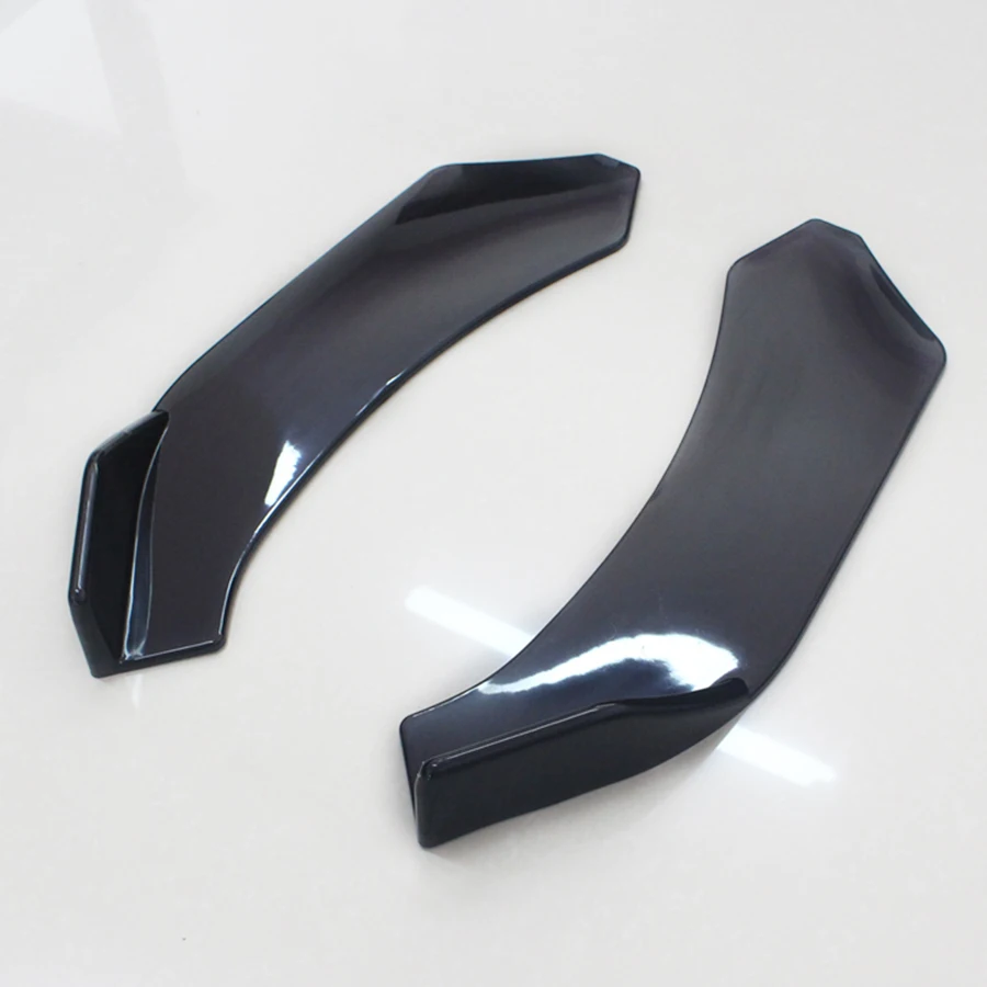 2 piezas negro coche parachoques delantero difusor parachoques Canard labio cuerpo palas divisor labio cuerpo Protector Kit