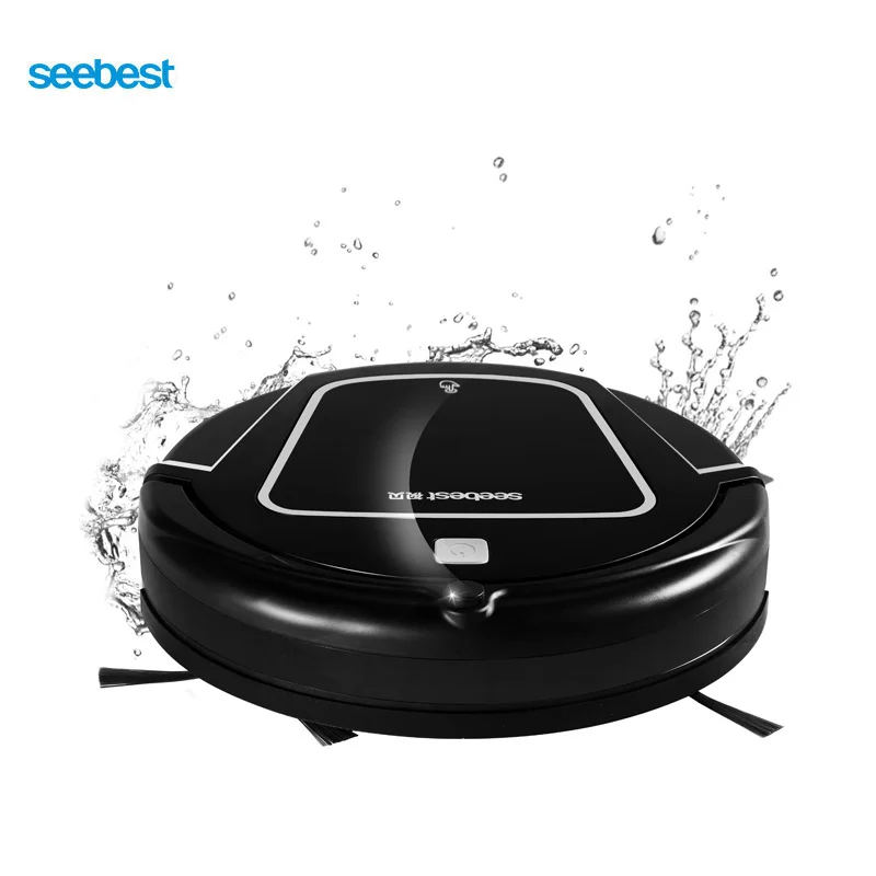 Seebest D730 MOMO 2,0 робот-пылесос для мокрой уборки с резервуаром для воды, уборочный робот-аспиратор, график времени, склад в России - Цвет: Черный