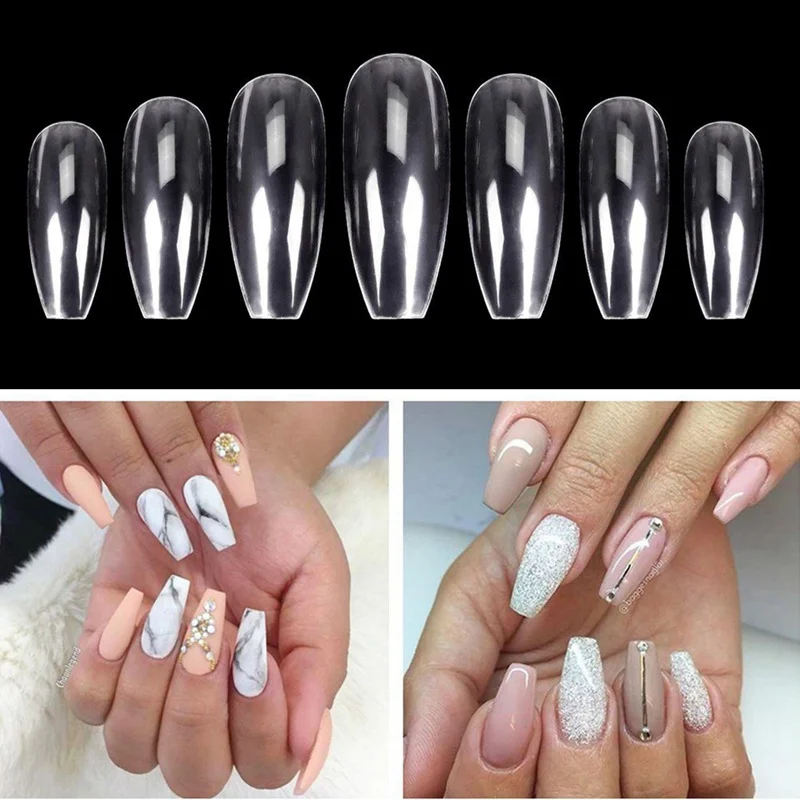 

500Pcs Ultra-thin False Fake Nails Film To Dissolve And Remove Phototherapy Full-Fake Nail Patch Transparent