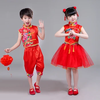 

Yangko Dance Costume Qipao Dress Casual Handkerchiefs Dance Dress Dropshipping