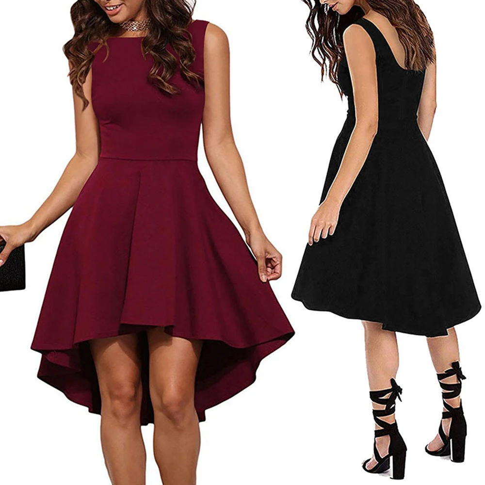 

Louyebouho 2019 Women Sleeveless Trumpet Irregular Dress Sexy Backless Evening Party Dresses Elegant Robe Ladies Summer Vestidos