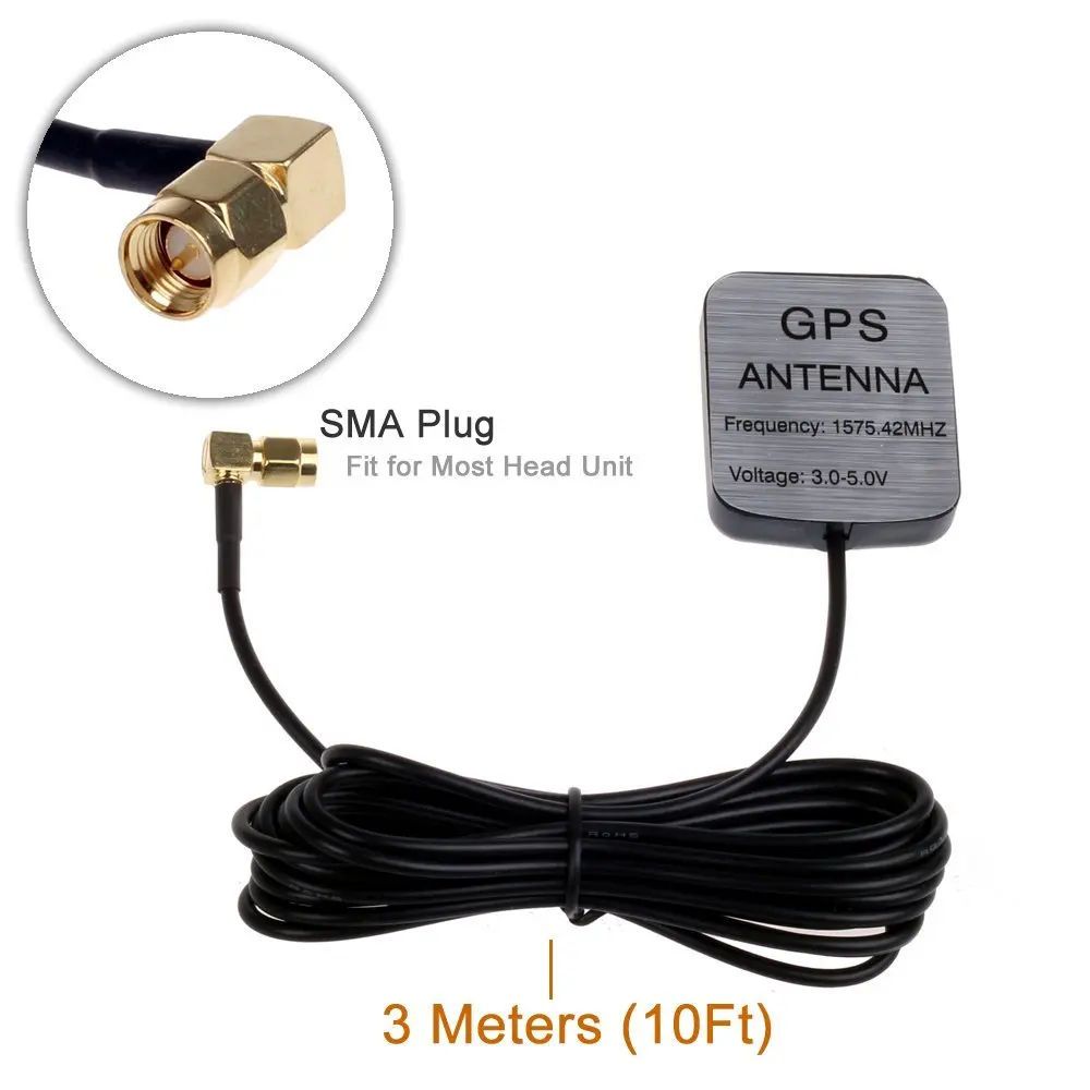 Right Angle SMA Male Plug GPS Active Antenna Aerial Connector Cable for