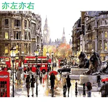 Pintura Digital Por Números Paris rua Paisagem DIY Pintura da Lona Arte Da Parede Moderna Da Lona Original Do Presente Home Decor 40×50 cm