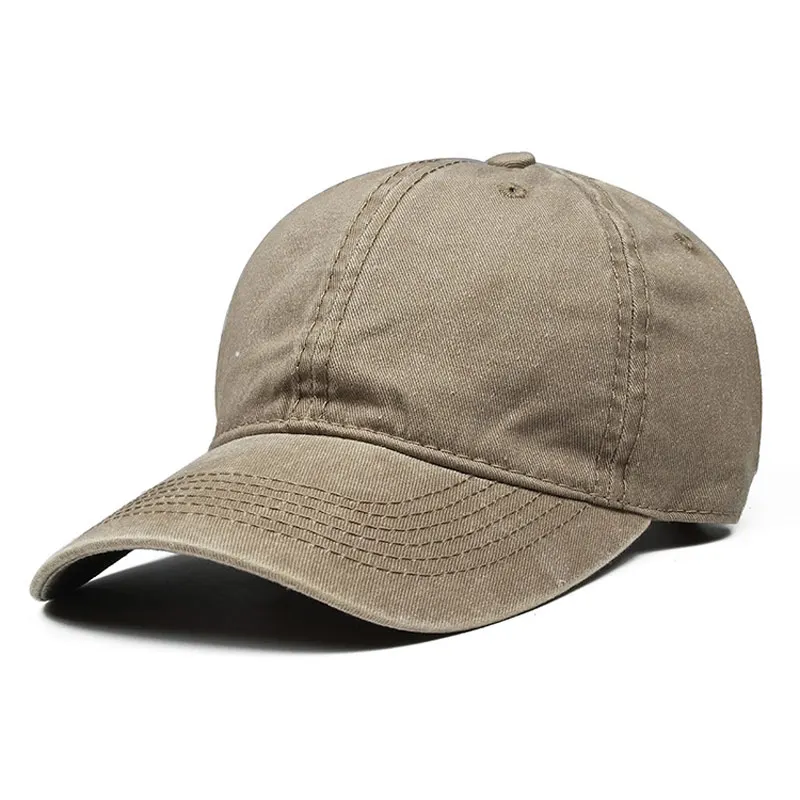 

Washed Dyed Plain Dad Hat Panel Baseball Cap for Men Women,Khaki Navy Dark Grey,Adjustable Size Fits 56-60cm Head circumference