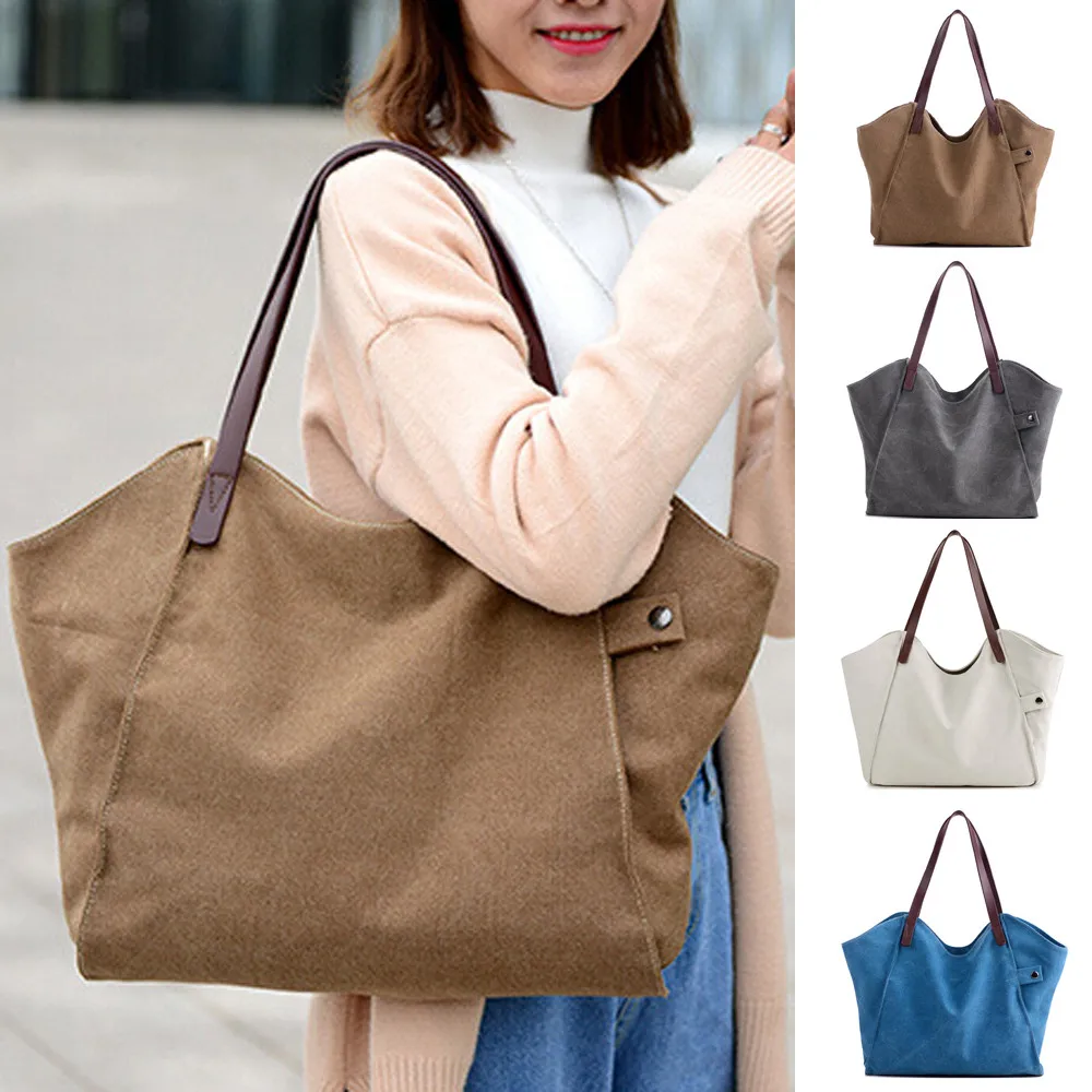 

xiniu Women's Canvas Handbags High Quality Female Hobos Single Shoulder Bags Vintage Solid Multi-pocket Ladies Totes Bolsas