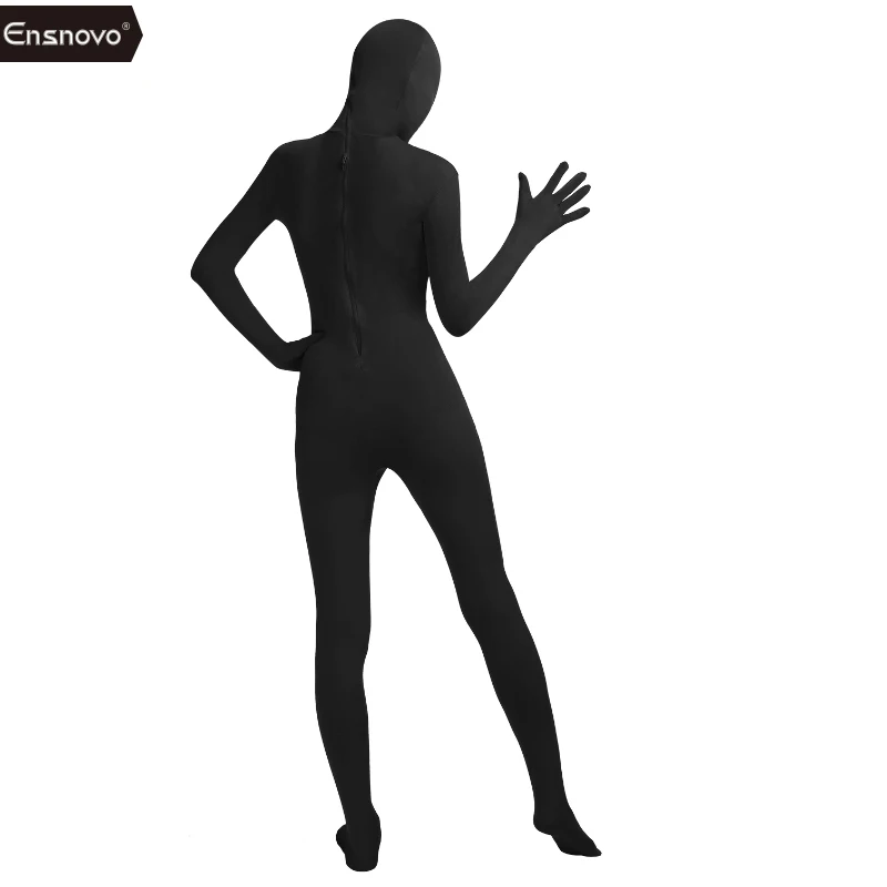 Black Zentai Suit Spandex Nylon One Piece Full Body Suits Zentai Costume Long Sleeve Unitard Cosplay Halloween Party mens bondage lingerie sexy fetish wear adult unitard latex lingerie cosplay costume