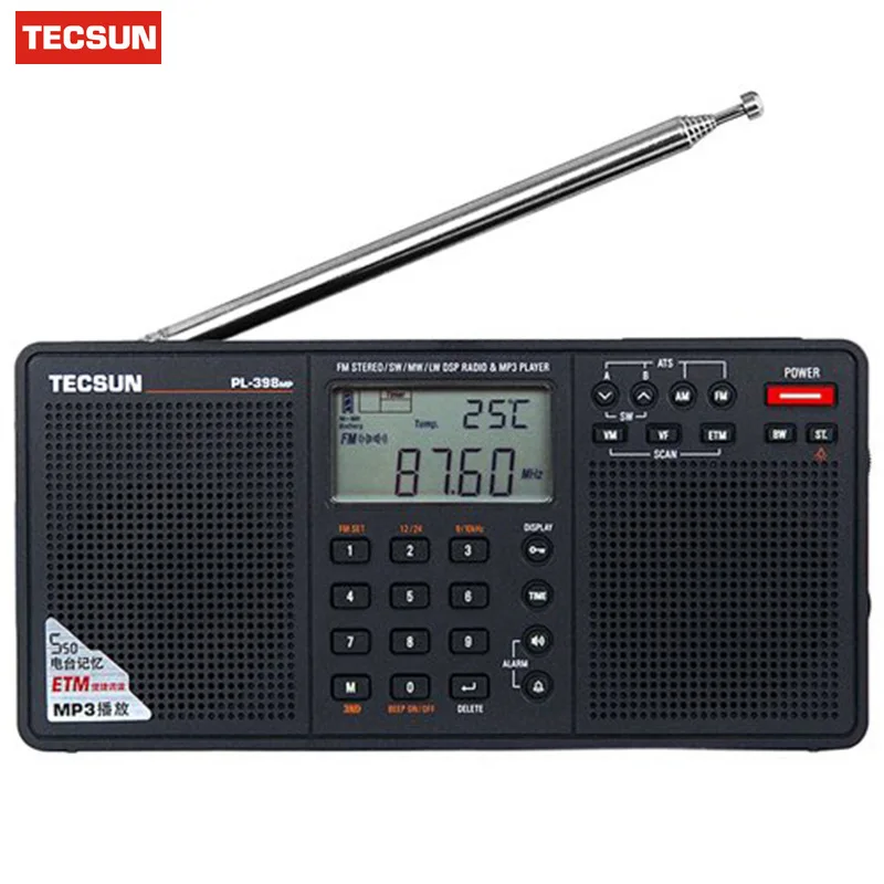 Полный бренд Tecsun PL-398MP портативный радио FM стерео имеет функцию воспроизведения MP3(со слотом для sd-карты) стерео короткие радиоволны радио