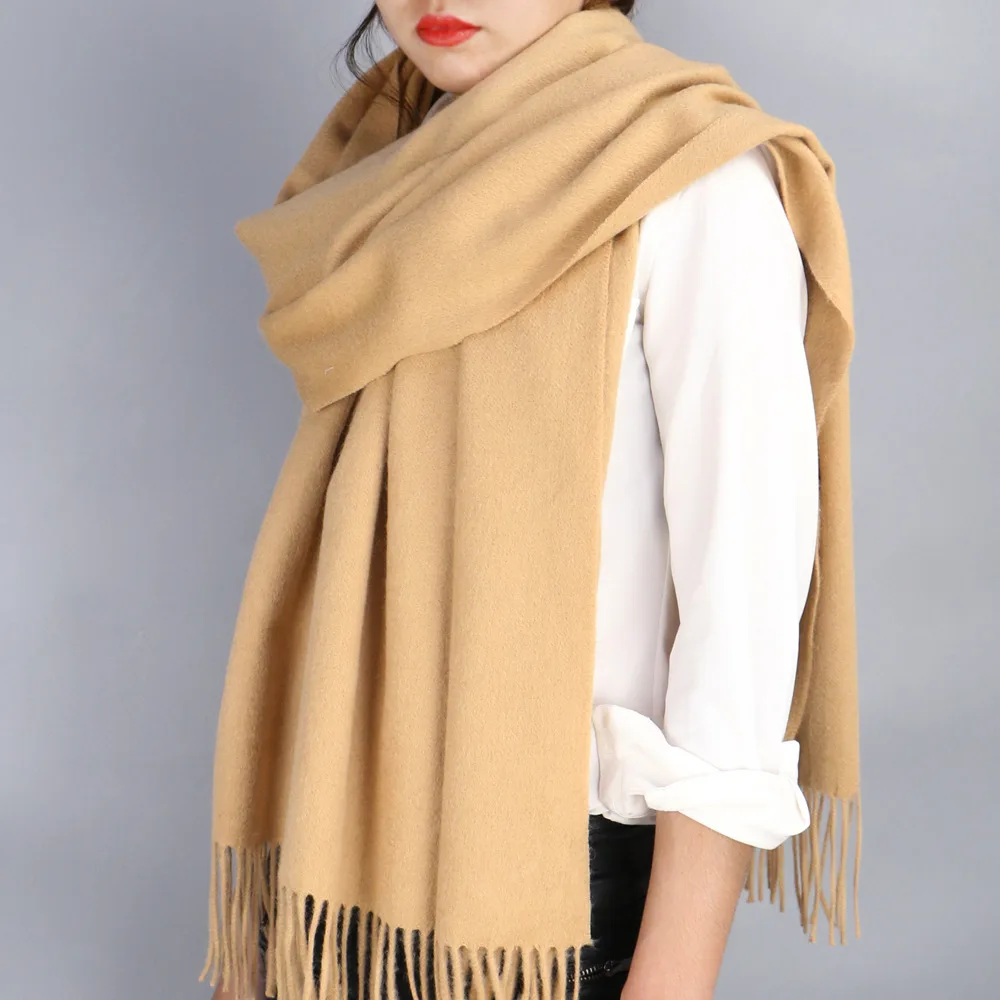 DANKEYISI большой шерстяной шарф, шаль, Женский Теплый Одноцветный шарф, Осень-зима, женский длинный шарф из пашмины, мужские и женские шарфы - Цвет: C16