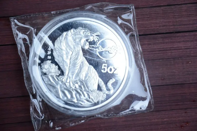Редкая 999 Мятная Серебряная монета 5 унций из Шанхая тигр бесплатная доставка|coin