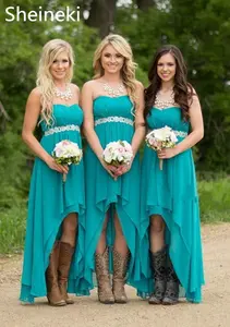 bridesmaid dress teal color