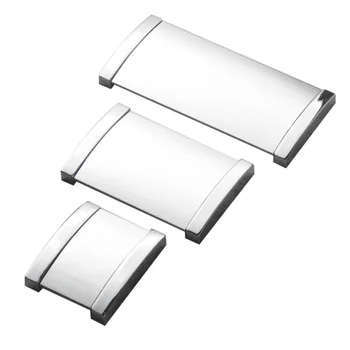 

Fashion Modern Metal Cabinet Clamshell Pulls Drawer Hardware Door Pull Handles Knob Silver 10Pcs