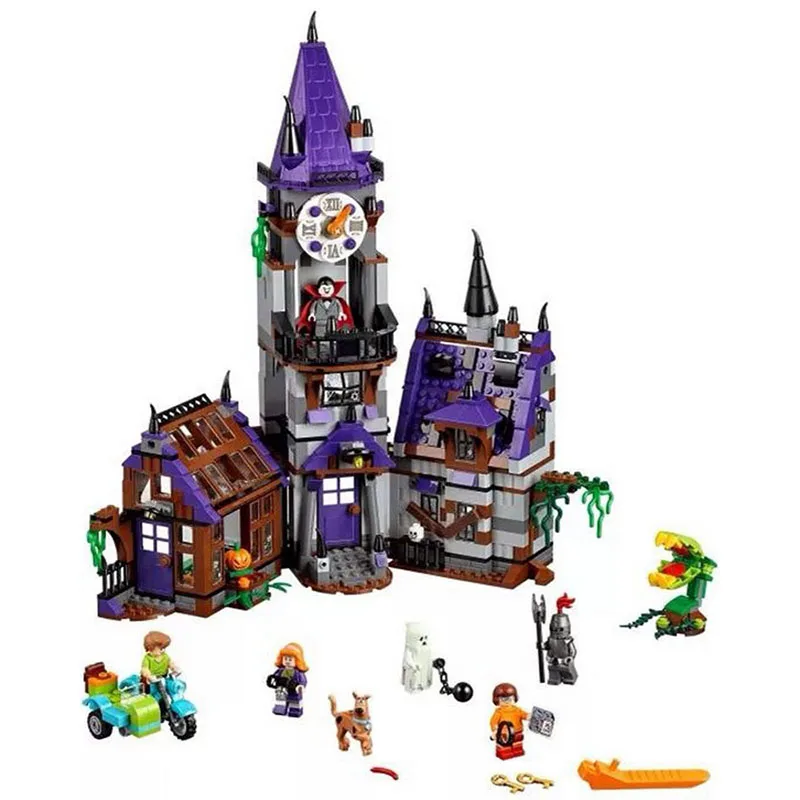 10432  Scooby Doo Figures Mystery Mansion Mystery Plane Adventures Mystery Machine Bus  Blocks For Children Gift with legoed
