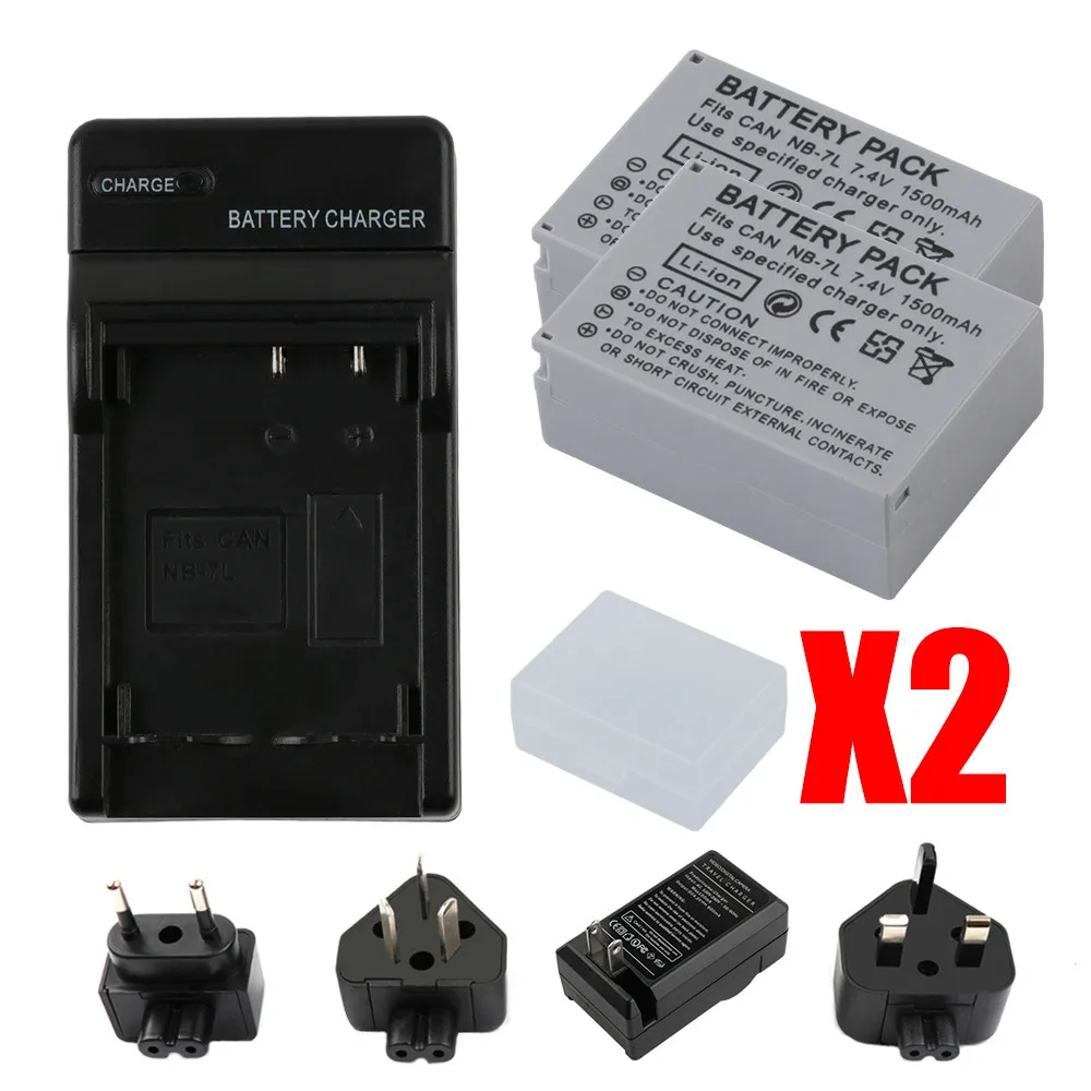 

RP 2 x 1500mah NB-7L NB7L NB 7L Camera Battery + USB Charger For Canon PowerShot G10 G11 G12 SX30IS NB7L NB-7L Battery Batteria
