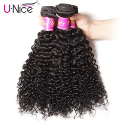 Волосы UNICE компания монгольская причудливая завивка волосы 3 Связки 100% человеческих волос расширение 8-26 дюймов натуральный цвет Пучки
