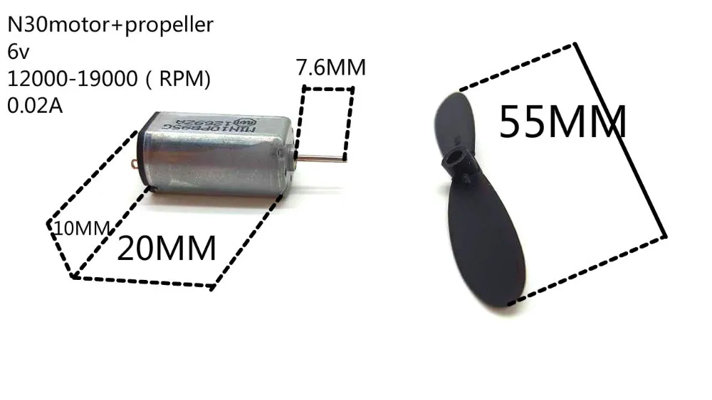 

Free shipping DC motor N30 mini (high-speed model aircraft motor) + motor propeller