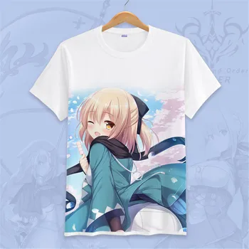 

Fate Grand Order Saber T shirt Anime Fgo Emiya Cosplay T-shirts Casual Okita Souji Short Sleeve Tops Men woman Cotton Tees