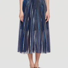 Лето макси Женская юбка модная сетка А-силуэт Femme бюст юбка формальная Офисная Женская однотонная органза Женская плиссированная юбка