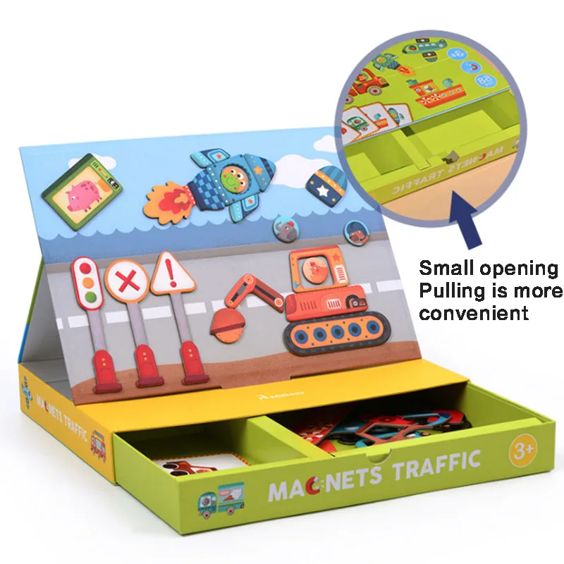 Mideer деревянные магнитные движения геометрические головоломки с переодеванием игровой набор Веселые многоразовые наклейки детские