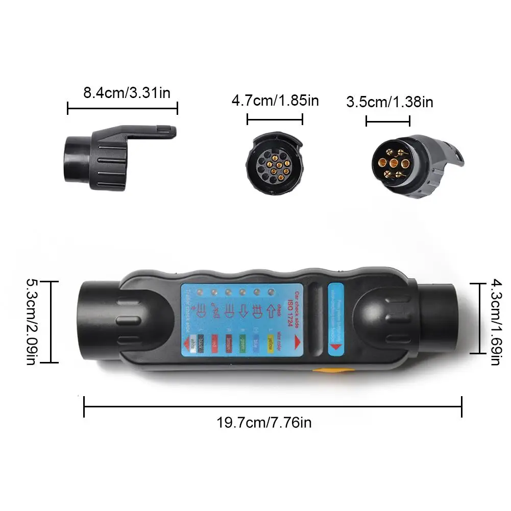 Универсальный Буксировка прицепов 7 контактный разъем тестер подключения 12V проводки световой сигнал цепи инструмент блок диагностический инструмент 13P Цельнокройное 70