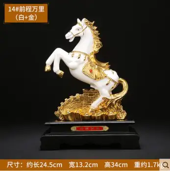 

47cm Resin Zodiac Horse Crafts Living Room Home Office Decoration
