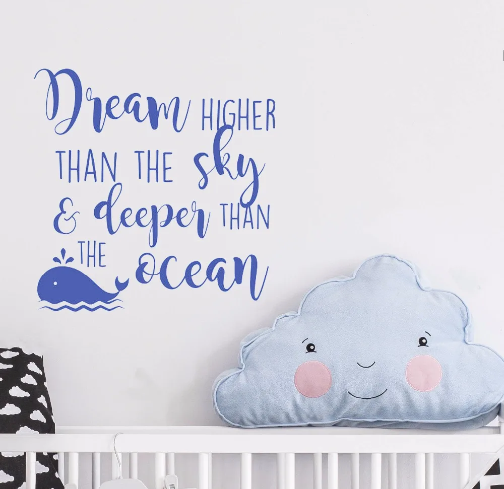 Art Home Sticker Dream Higher Than The Sky And Deeper Ocean Wall Decoration Removeable Decel Poster Mural LY28 | Дом и сад