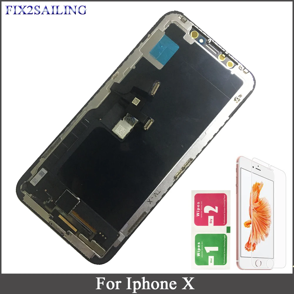 For Apple iPhone X LCD Display With Touch Screen Digitizer Assembly Replacement For Apple Iphonex LCD Display Grade AAA Black