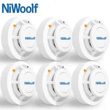 433 МГц беспроводной детектор дыма пожарный датчик дыма Сигнализация 6 шт включает, для дома Охранная Wifi GSM сигнализация