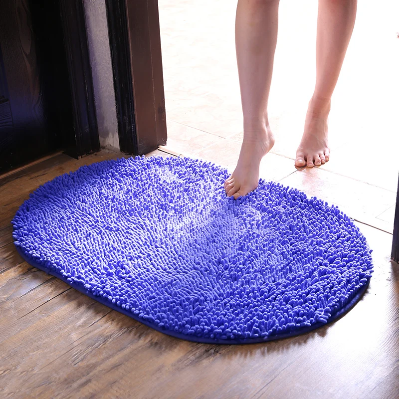 Chenille bath mat toilet carpet mats and rugs for bathroom water