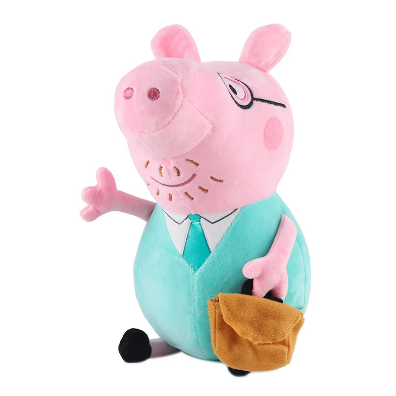Подлинный Свинка Пеппа большой размер 4 шт/набор свинка семья плюшевая мультяшная плюшевая кукла животного для детей Рождественский подарок игрушки - Цвет: 30 cm