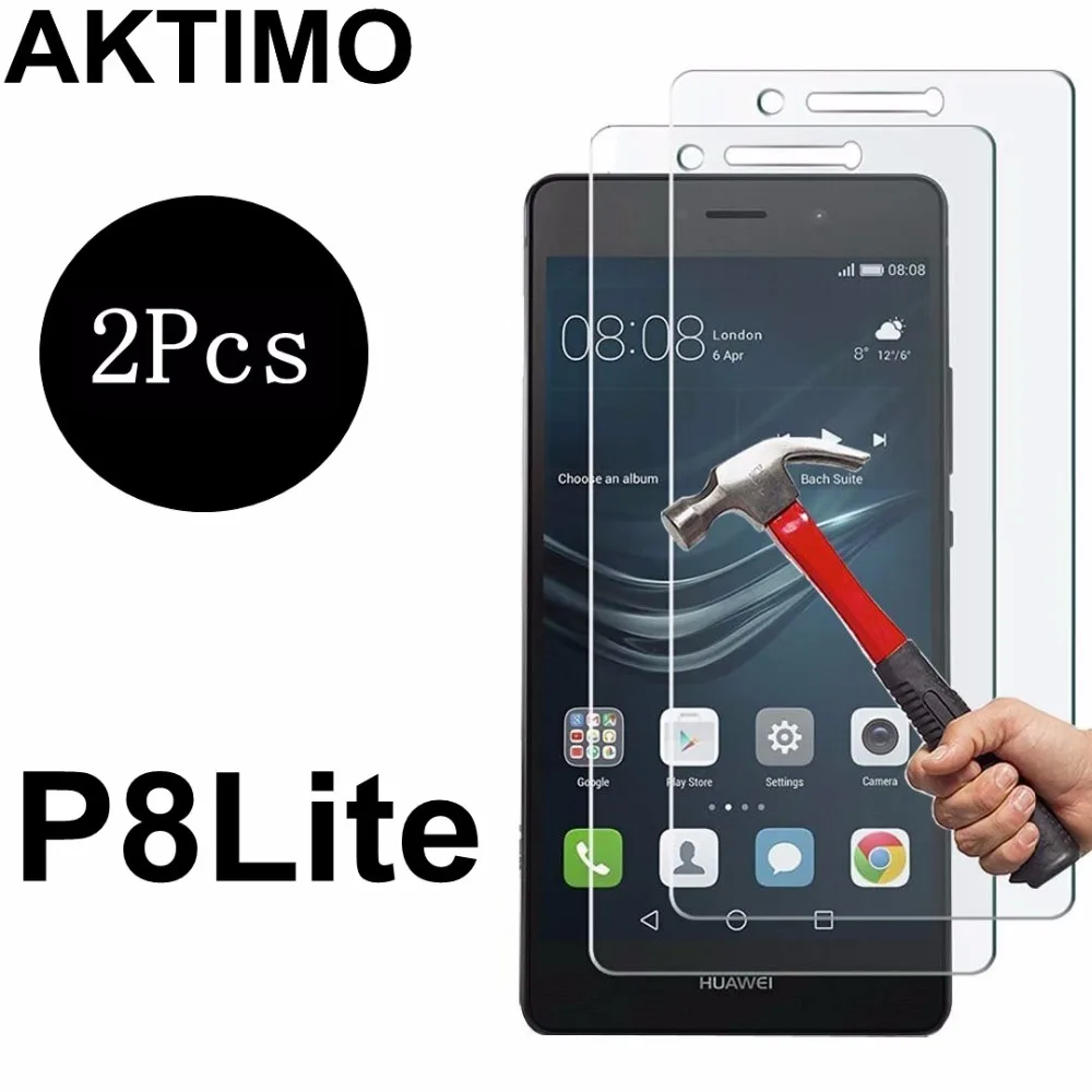 

2Pcs/Lot 9H Tempered Glass For Huawei P8 Lite 2016 Screen protector Protective Film For Huawei P8 Lite ALE-L04 L02 L21 CL00 TL00