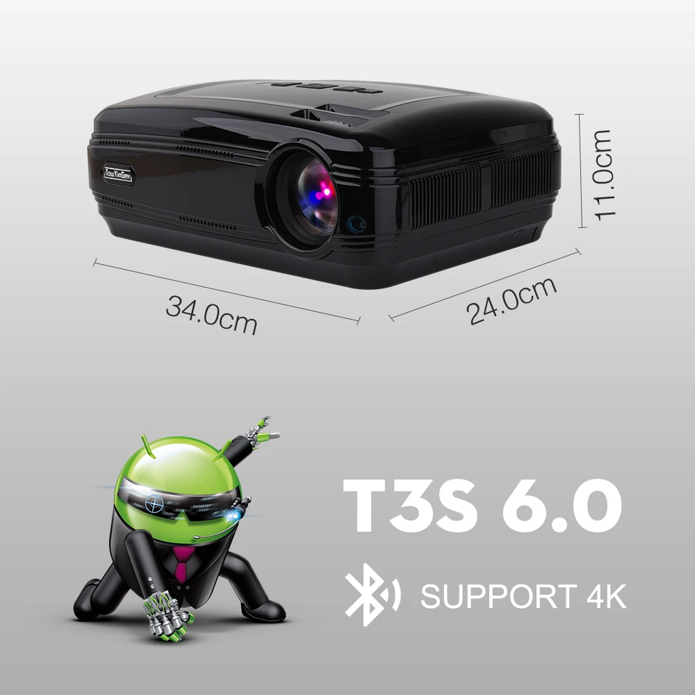 Светодиодный проектор Touyinger T3 4500 лм 1280*768 LED HD ТВ поддержка 1080P Full видео проэктор VGA